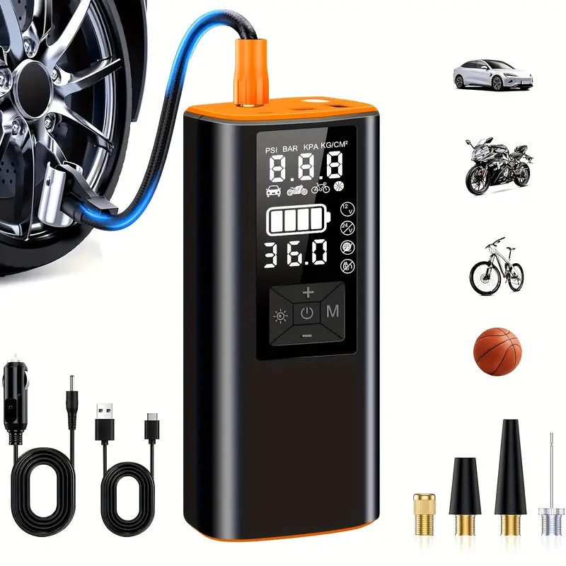 Portable 150 PSI Smart Tire Inflator - Air Compressors & Inflators with Fast 3X Inflation, Cordless One Click Operation