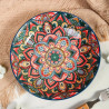 Bohemian Style Flower Themed Ceramic Dinner Plates Set of 1 - 8 Inch Round Decorative All-Season Dishware for Steak